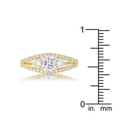 Genna 1.1ct CZ 14k Gold Delicate Classic Ring - Flyclothing LLC