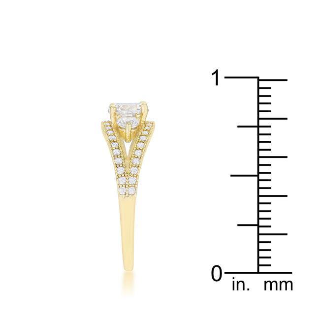 Genna 1.1ct CZ 14k Gold Delicate Classic Ring - Flyclothing LLC