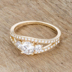 Genna 1.1ct CZ 14k Gold Delicate Classic Ring - Flyclothing LLC