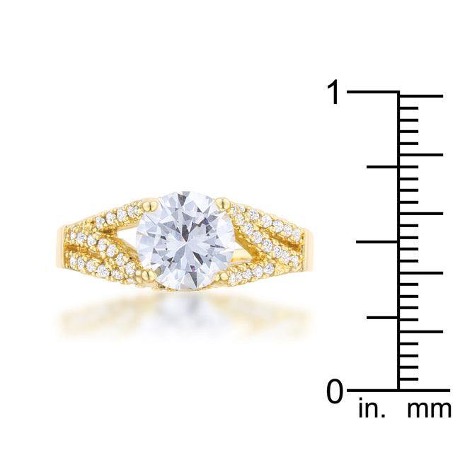 Irine 2.3ct CZ 14k Gold Classic Ring - Flyclothing LLC