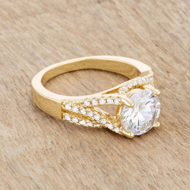 Irine 2.3ct CZ 14k Gold Classic Ring - Flyclothing LLC