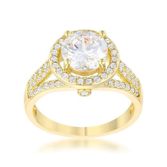 Marylin 2.5ct CZ 14k Gold Classic Ring - Flyclothing LLC