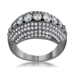 Krista 1.5ct CZ Hematite Contemporary Cocktail Ring - Flyclothing LLC