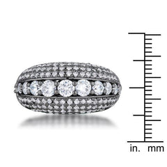 Krista 1.5ct CZ Hematite Contemporary Cocktail Ring - Flyclothing LLC