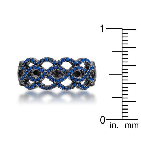 Brina 0.4ct Sapphire CZ Hematite Twist Ring - Flyclothing LLC