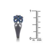 Brina 0.4ct Sapphire CZ Hematite Twist Ring - Flyclothing LLC