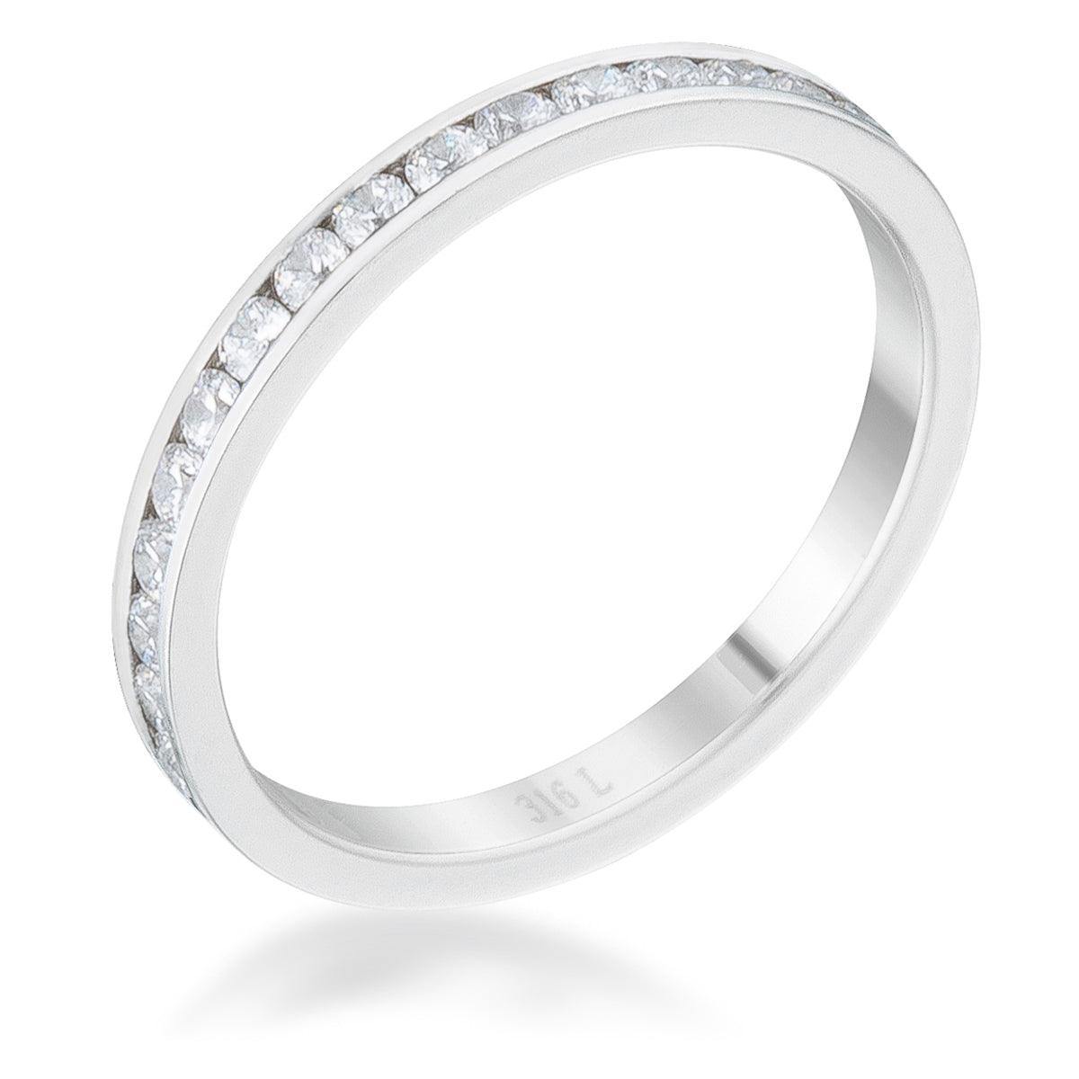 Teresa 0.5ct Clear CZ Stainless Steel Eternity Band - Flyclothing LLC