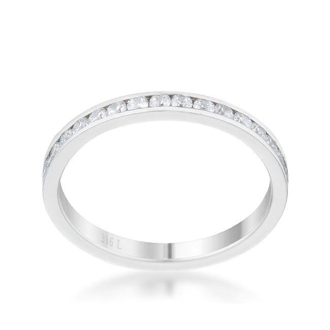 Teresa 0.5ct Clear CZ Stainless Steel Eternity Band - Flyclothing LLC