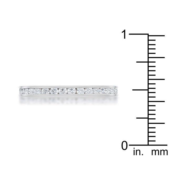 Teresa 0.5ct Clear CZ Stainless Steel Eternity Band - Flyclothing LLC