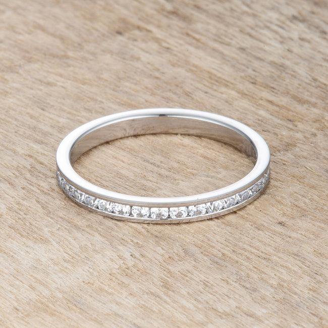 Teresa 0.5ct Clear CZ Stainless Steel Eternity Band - Flyclothing LLC