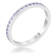 Teresa 0.5ct Light Lavender CZ Stainless Steel Eternity Band - Flyclothing LLC