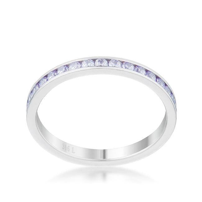 Teresa 0.5ct Light Lavender CZ Stainless Steel Eternity Band - Flyclothing LLC