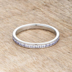 Teresa 0.5ct Light Lavender CZ Stainless Steel Eternity Band - Flyclothing LLC