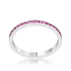 Teresa 0.5ct Ruby CZ Stainless Steel Eternity Band - Flyclothing LLC