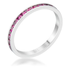 Teresa 0.5ct Garnet CZ Stainless Steel Eternity Band - Flyclothing LLC