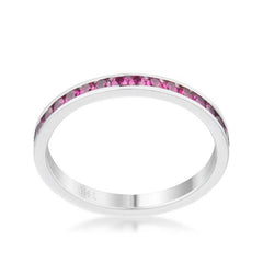 Teresa 0.5ct Garnet CZ Stainless Steel Eternity Band - Flyclothing LLC