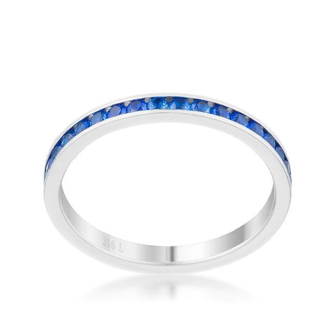 Teresa 0.5ct Sapphire CZ Stainless Steel Eternity Band - Flyclothing LLC