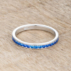 Teresa 0.5ct Sapphire CZ Stainless Steel Eternity Band - Flyclothing LLC