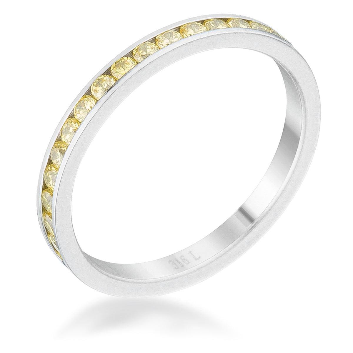 Teresa 0.5ct Jonquil CZ Stainless Steel Eternity Band - Flyclothing LLC