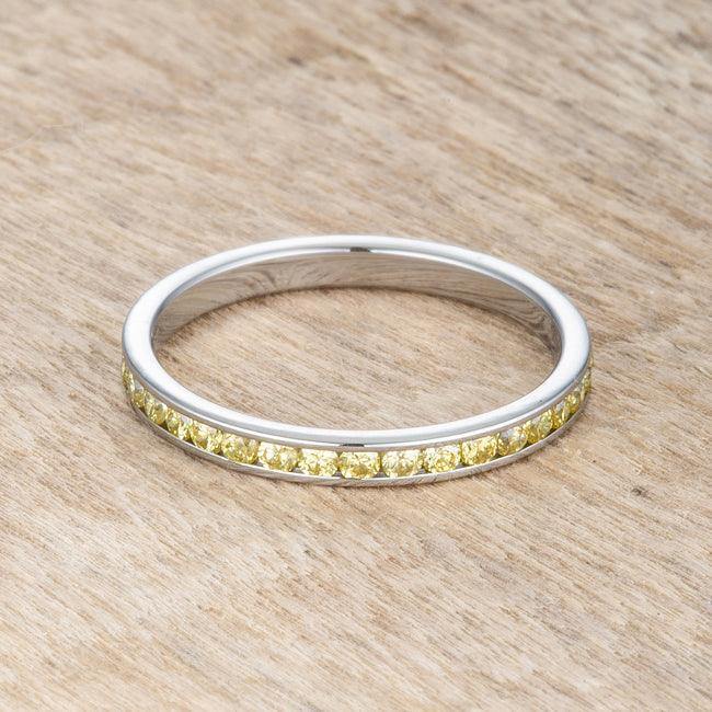 Teresa 0.5ct Jonquil CZ Stainless Steel Eternity Band - Flyclothing LLC