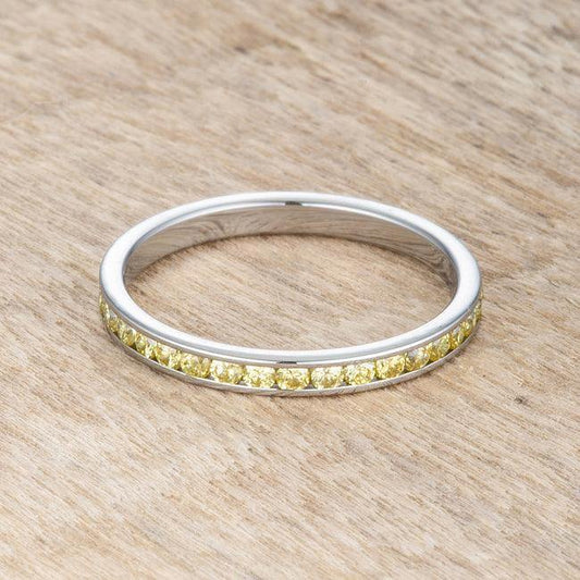 Teresa 0.5ct Jonquil CZ Stainless Steel Eternity Band - Flyclothing LLC