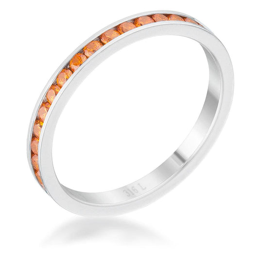 Teresa 0.5ct Orange CZ Stainless Steel Eternity Band - Flyclothing LLC