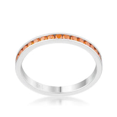 Teresa 0.5ct Orange CZ Stainless Steel Eternity Band - Flyclothing LLC