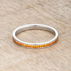 Teresa 0.5ct Orange CZ Stainless Steel Eternity Band - Flyclothing LLC