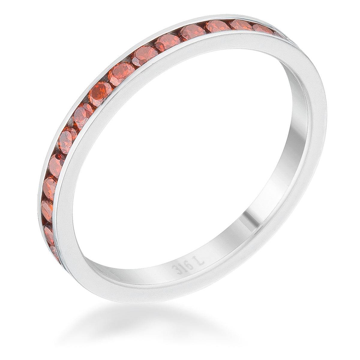 Teresa 0.5ct Dark Champagne CZ Stainless Steel Eternity Band - Flyclothing LLC