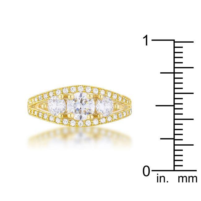 Geneviere 1.45ct CZ 14k Gold Classic Ring - Flyclothing LLC