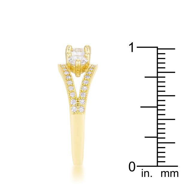 Geneviere 1.45ct CZ 14k Gold Classic Ring - Flyclothing LLC