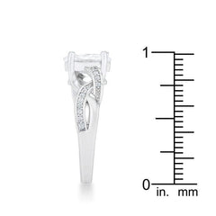 Justine 2ct CZ Rhodium Classic Oval Ring - Flyclothing LLC