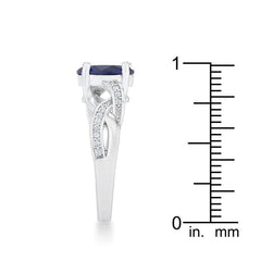 Justine 2ct Sapphire CZ Rhodium Classic Oval Ring - Flyclothing LLC