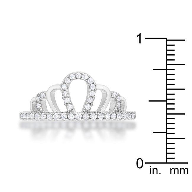 Madeline 0.2ct Rhodium Simple Crown Ring - Flyclothing LLC