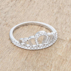 Madeline 0.2ct Rhodium Simple Crown Ring - Flyclothing LLC