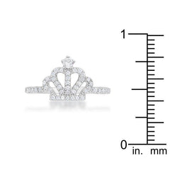 Elina 0.36ct CZ Rhodium Simple Crown Ring - JGI