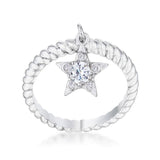 Cubic Zirconia Star Charm Fashion Ring - Flyclothing LLC