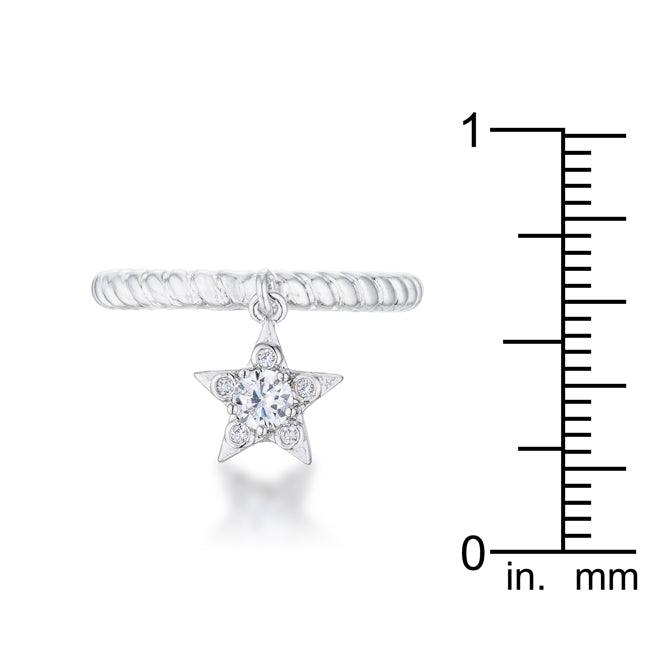 Cubic Zirconia Star Charm Fashion Ring - Flyclothing LLC