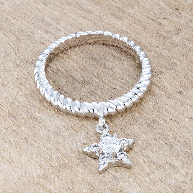 Cubic Zirconia Star Charm Fashion Ring - Flyclothing LLC