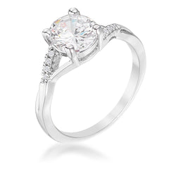 1.3Ct Rhodium Plated Simple Engagement Ring - Flyclothing LLC