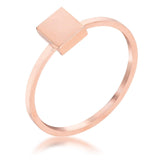 Stainless Steel Rose Goldtone Plated Square Stackable Ring - Flyclothing LLC