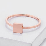 Stainless Steel Rose Goldtone Plated Square Stackable Ring - Flyclothing LLC