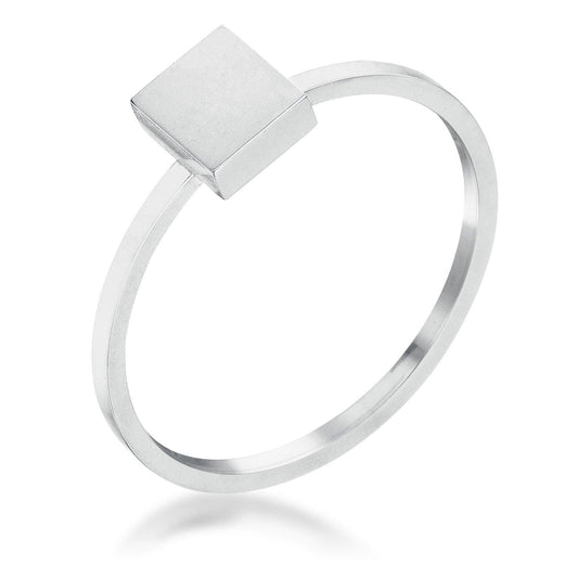 Stainless Steel Square Stackable Ring - Flyclothing LLC