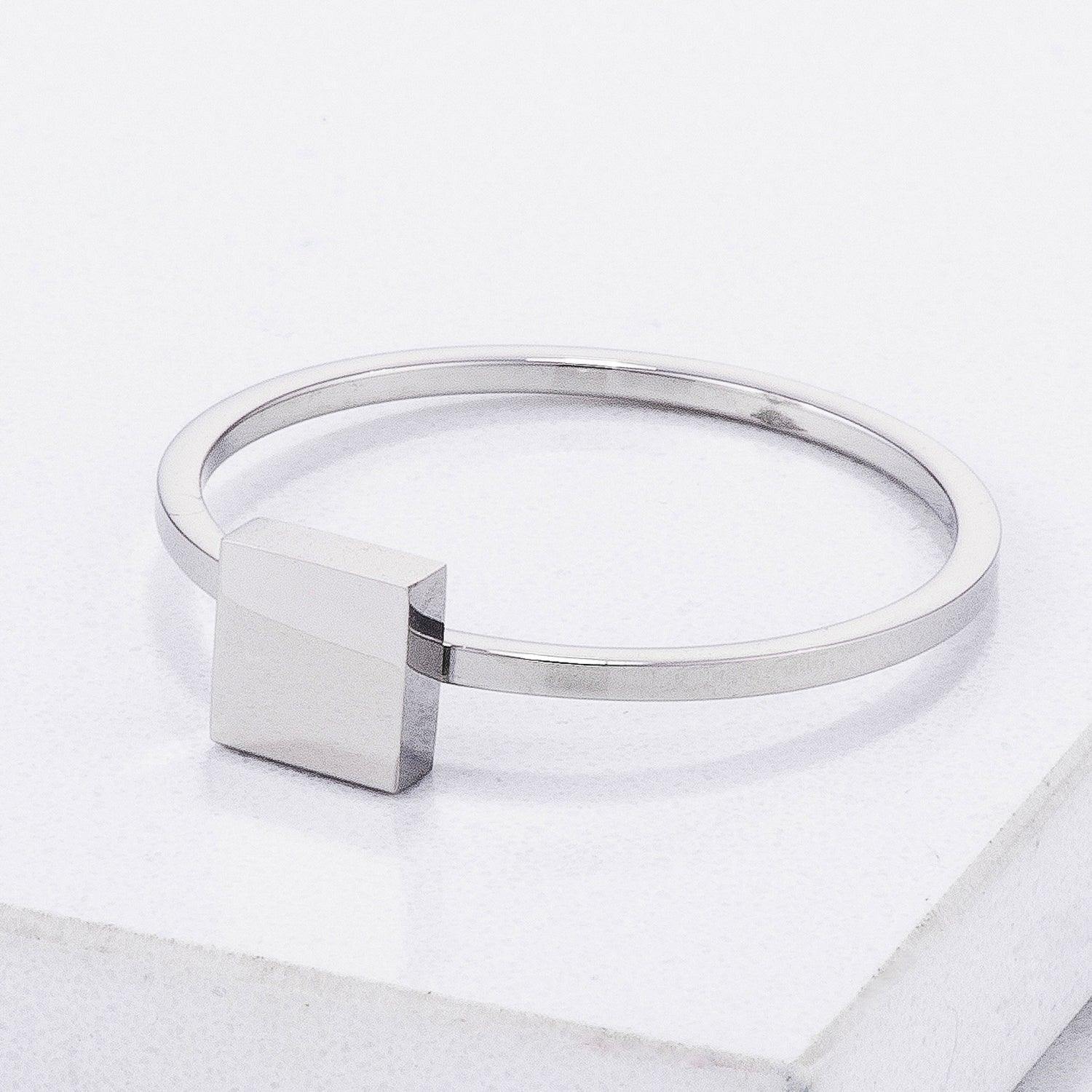 Stainless Steel Square Stackable Ring - Flyclothing LLC