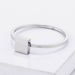 Stainless Steel Square Stackable Ring - Flyclothing LLC