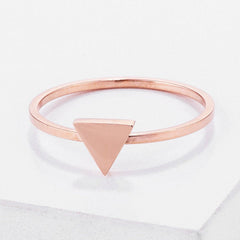 Stainless Steel Rose Goldtone Plated Triangle Stackable Ring - Flyclothing LLC