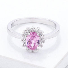 Pink Ice CZ Petite Oval Ring - Flyclothing LLC