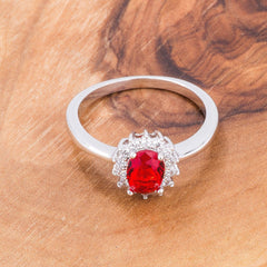 Ruby Red CZ Petite Oval Ring - Flyclothing LLC