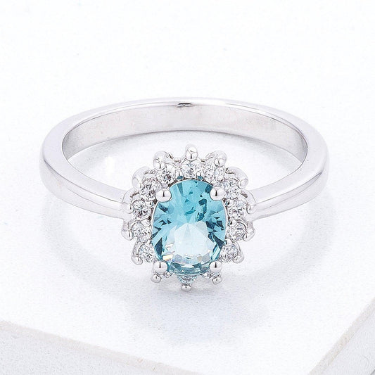 Ice Blue CZ Petite Oval Ring - Flyclothing LLC