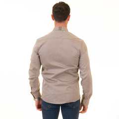 Gravity Homme Men's Long Sleeve Button Down / Bliss Natural R1 - Flyclothing LLC